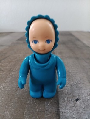 Little Tikes Dollhouse Aqua BLUE BABY Figure Grand Mansion Infant Family 3''