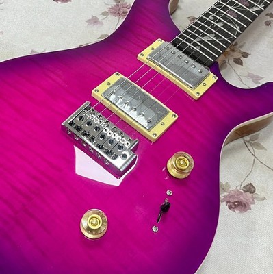 Custom Purple Burst Electric Guitar Flame Maple Top Solid Mahogany Body