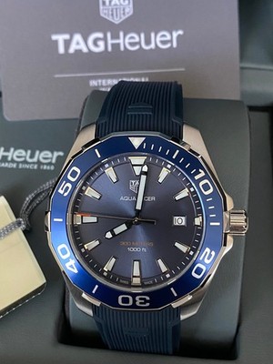 Tag Heuer Aquaracer Quartz Men's Blue Watch 43mm Date