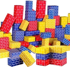80 Pack Jumbo Cardboard Building Blocks for Kids Large Stacking Cardboard Bricks