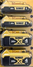 DEWALT 20V MAX Battery, 2 Ah and 4 Ah, 4-Pack, Fuel Gauge LED Charge...