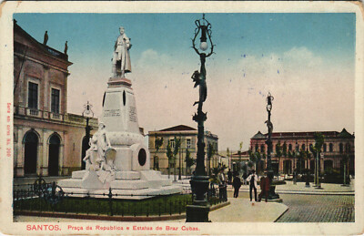 PC BRAZIL, SANTOS, PRACA DA RPUBLICA, Vintage Postcard (b36406)