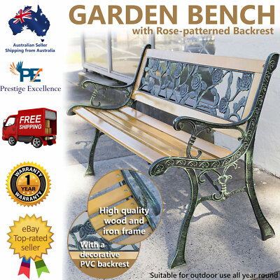 Wooden Garden Bench Outdoor Furniture Park Patio Seat Lounge Chair