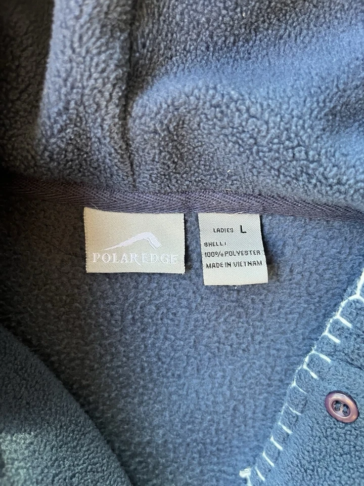 Polar Edge Mujer Botón Capucha Polar Azul Grande Foto 2 de 4