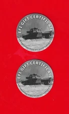EFI NOT AAFES Challenger Tank EFID10 10 Cent EFID25 25 Cent Pogs XF-AU  FREE S/H