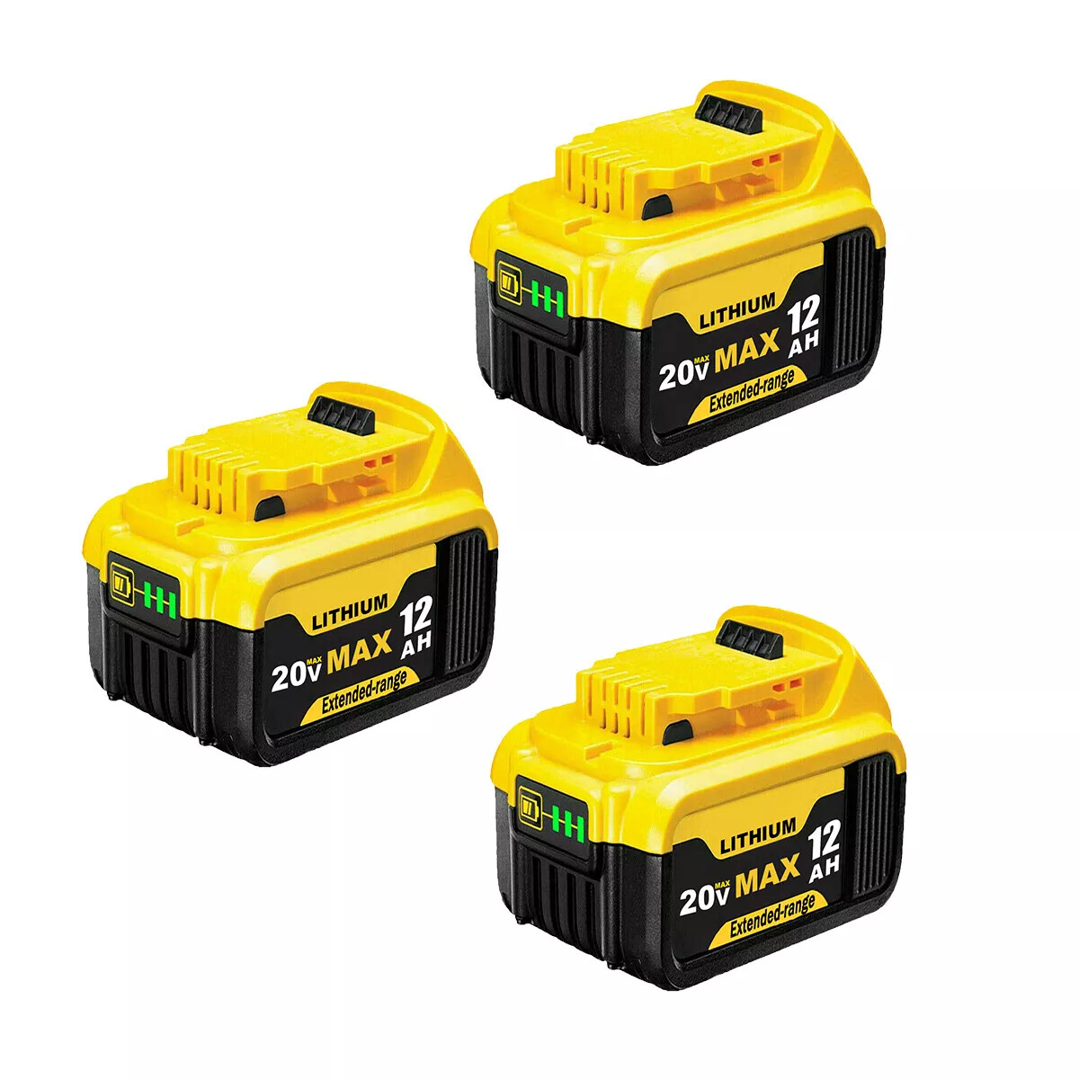 DeWalt 20V Max 12Ah Lithium Ion Battery DCB208-2 DCB204-2 Replacement