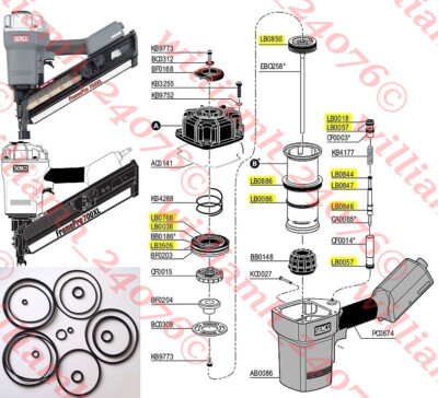 Senco Framing Nailer O ring Kit for FramePro 701-XP 702-XP 751 752