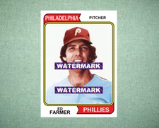 Ed Farmer Philadelphia Phillies 1974 Style Custom Baseball Art Card