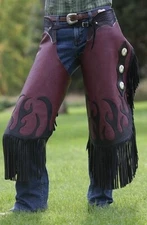 Leather Chinks Handmade Cowgirl Real Leather Chaps, Custom Chinks For Unisex