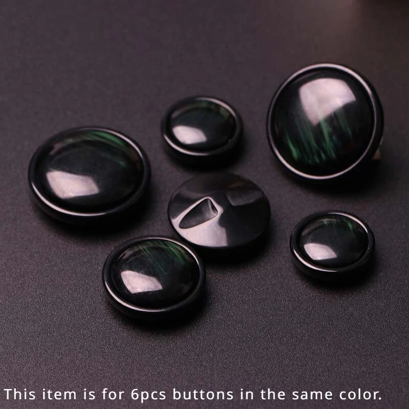 6pcs Resin Buttons Round Shank Button for Jacket Trench Coat Sewing Clothing - Image 2 of 4