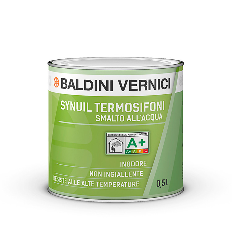 Smalto all'acqua per temrosifoni Synuil Baldini vernici bianco 0,50 litri