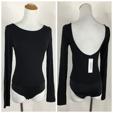 NWT L'AGENCE Black ANGIE Scoop Back One Piece Bodysuit Womens sz Small Petite