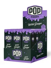 POP Cones - Wild Grape Flavor Unbleached Cones - 1 1/4 Size 6/Pack (Box of 24)