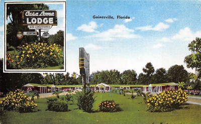 Gainesville Florida 1955 Postcard Casa Loma Lodge Motel 