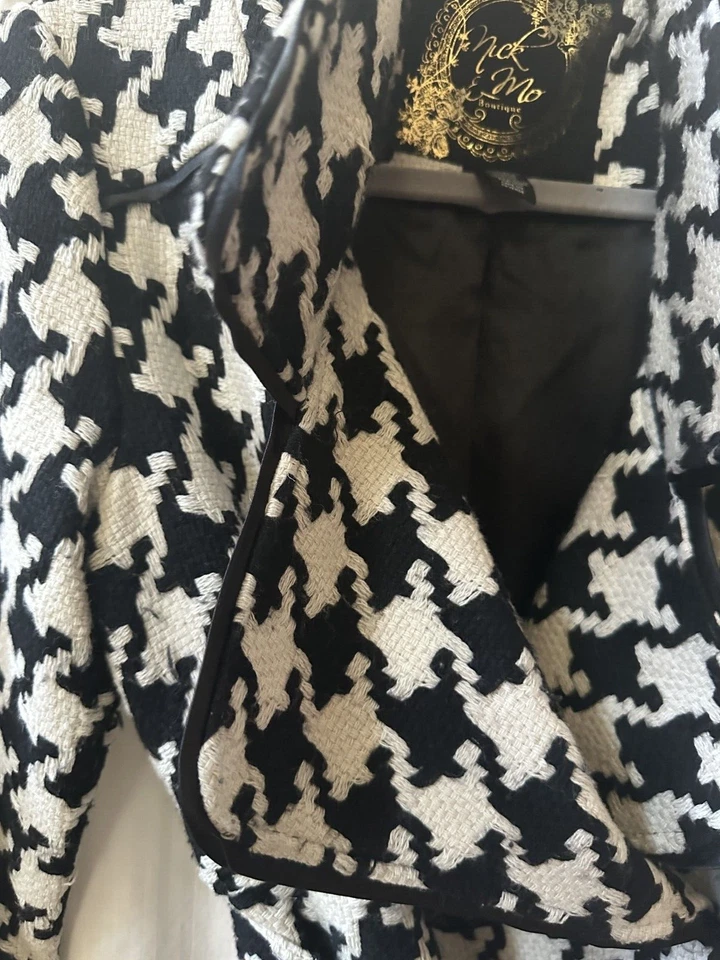 Nick & Mo Polyester Blend Houndstooth Trench Coat | White Black | Womens S - Image 4 of 4