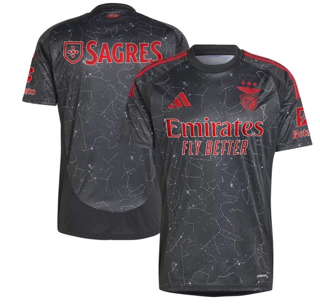 adidas Benfica 2024-25 Away Jersey - Black/Red | eBay