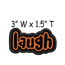 Laugh Text Words Patch Embroidered Patch Iron-on Applique Clothing Funny Sayings