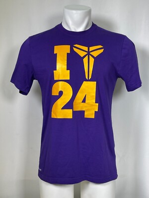 Kobe Bryant Nike I Love 24 Purple Lakers Colors Mamba Logo T-Shirt