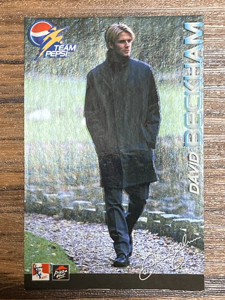 Team Pepsi 2002 FIFA World Cup Soccer Card David Beckham Pizza Hat