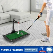 Adjustable Indoor Golf Swing Trainer with 360° Ball Return System