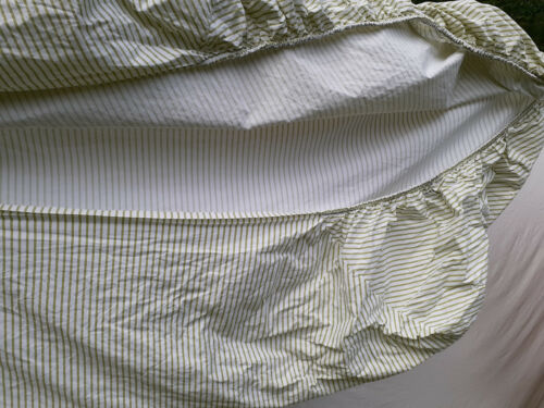 Sábana Ajustable Ralph Lauren Verde Rayas Queen 100% Algodón Bolsillos Profundos-Nueva - Imagen 2 de 6