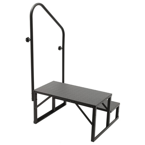 2 Steps Ladder RV Step Mobile Home Stairs w/ Handrails for Travel Trailer Camper - Picture 4 of 15