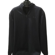 Under Armour 1/2 Zip Pullover Mens Sz2XL Long Sleeve Stretch Black Cold Gear