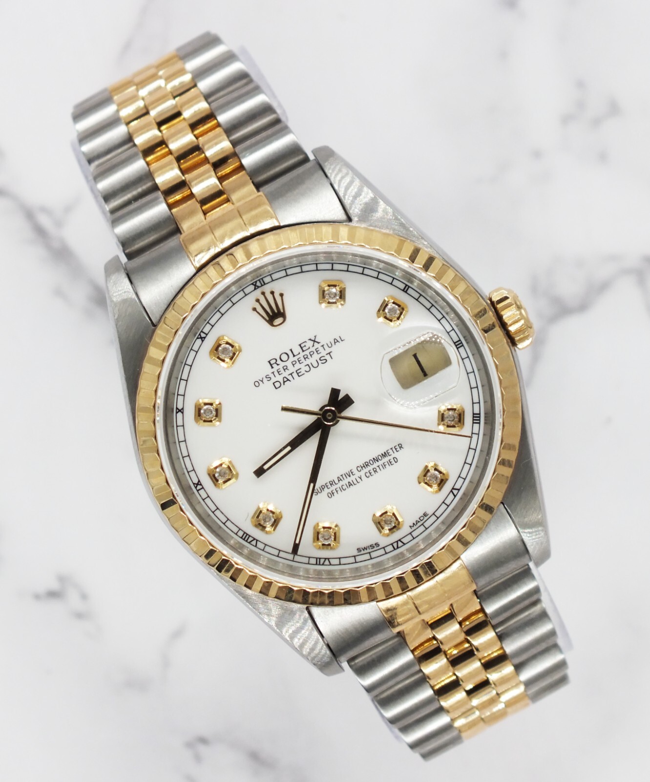 Rolex Datejust Steel Gold with White
