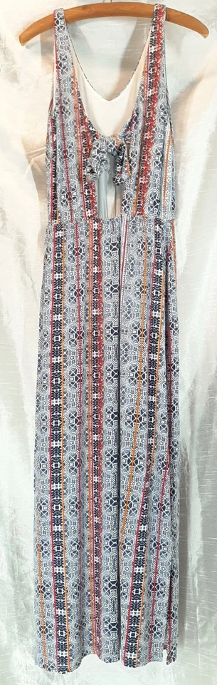 Maxi Vestido Boho Tart Collections Talla S Tribal Azteca Rayas Multicolor Aberturas Laterales Foto 2 de 4