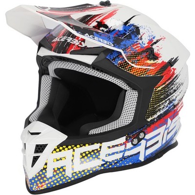 Acerbis Motocross-Helm Linear 22-06 Weiß/Blau/Rot