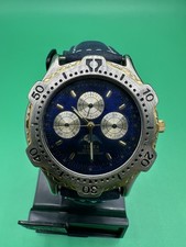 Vintage TIMEX Moon Phase Calendar Chronograph Blue Dial 50M Quartz Men's Watch