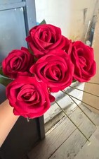 20Pcs Artificial Red Roses Silk Lifelike Flowers Wedding Bouquet Roamtic Gift US