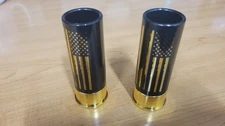 12 Gauge Shot Glasses Set of Two, Black And Gold, 2nd Amendment