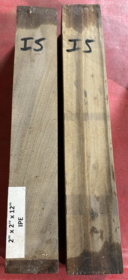 TWO KILN DRIED IPE TURNING BLANKS LATHE TURNING WOOD BLOCK LUMBER 2 X 2 X 12'' I5