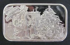 1975 E.J. Aleo and Co Twas Christmas Morning Silver Art Bar 2 Oz .999
