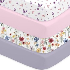 Bimocosy Crib Sheets 4 Pack, Baby Crib Sheets Fitted for Boys and Girls