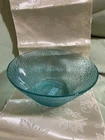 Vintage Anchor Hocking Soreno Aqua Large Glass Bowl Tree Bark