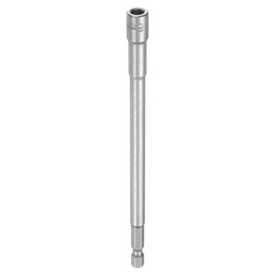 Nut Driver Drill Bit 6mm Socket 1/4'' Hex Shank 6'' Extra Long Magnetic Setter