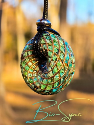 #ad #ad Golden Ratio Torus Vortex Energy Pendant—Variscite Kingman Turquoise Tourmaline $169.00