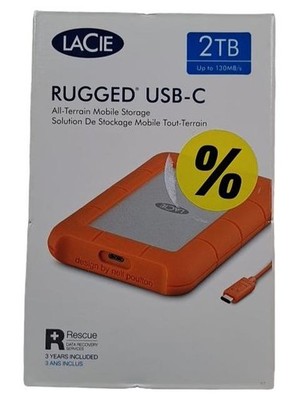 LaCie Rugged 2TB externe Festplatte USB-C Orange