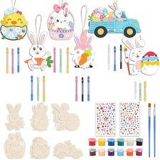  12 Pack Easter Wind Chime Craft Kit Make You Own Bunny Egg Chick Wind Chimes 
