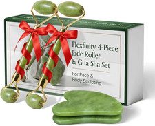 4-Piece Jade Roller and Gua Sha Set for Facial Sculpting and Relaxation