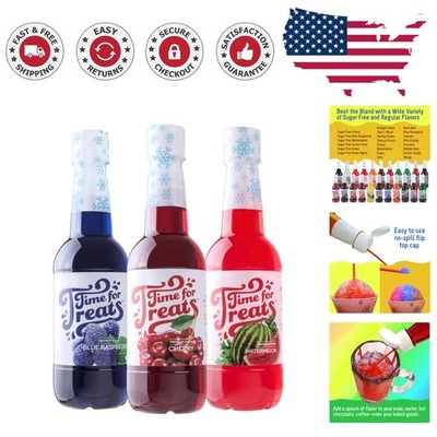 Versatile Snow Cone Syrup Trio: Cherry, Blue Raspberry, Watermelon - Gluten Free