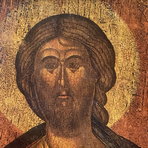 Icono religioso ruso ruso vintage Jesús sobre madera en marco de latón esmaltado placa de pared - Imagen 19 de 24