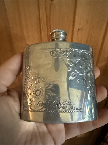 Hip Flask England Sheffield Pewter 60OZ