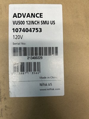 Nilfisk Advance VU500 12'' Upright Vacuum Model Number HEPA 107404753, Grey