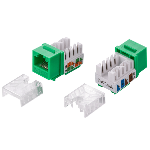 Cat6A Keystone Jack Network 45 Degree RJ45 White Blue Black Green Punch Down lot - Picture 10 of 24