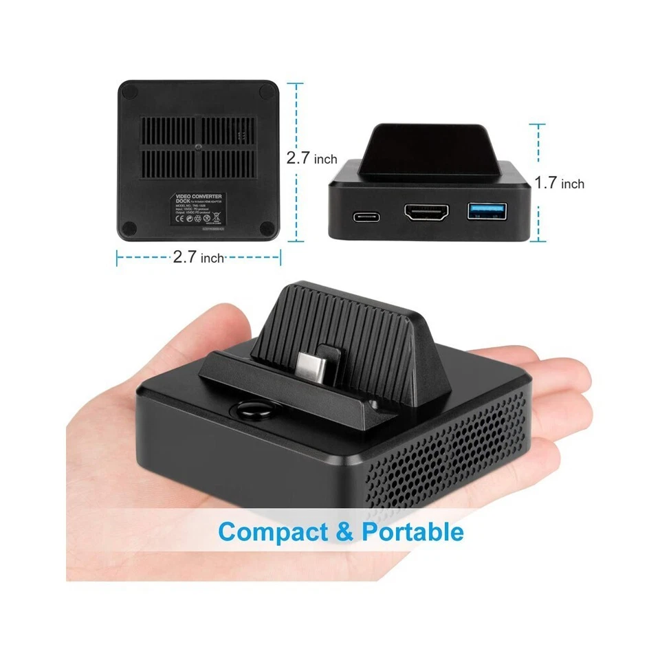 Docking Station for Nintendo Switch – USB-C Charging TV Adapter Dock Replacement - Image 4 of 4