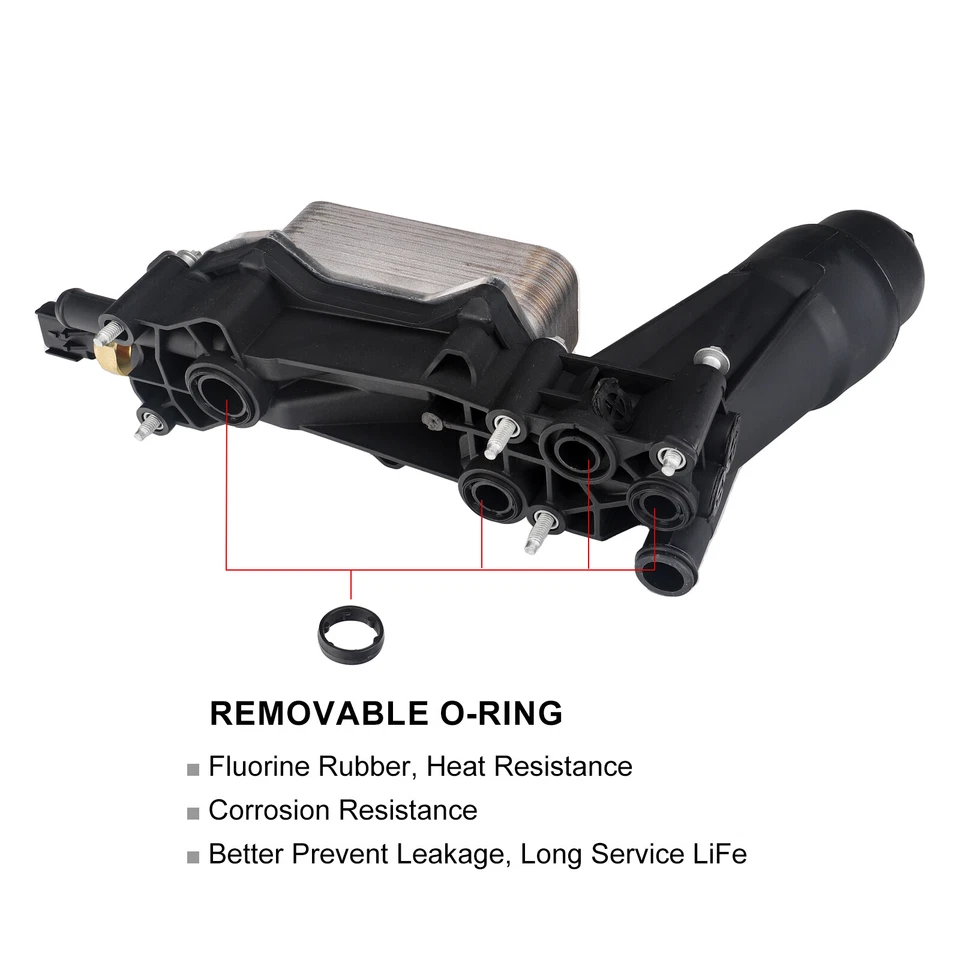 Carcasa y juntas de filtro de enfriador de aceite para Jeep Grand Cherokee 14-18 3,6 L 3,2 L Foto 3 de 4