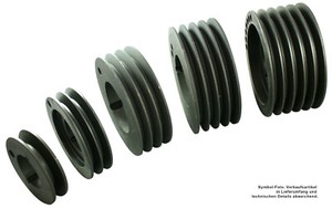 Produktbild von Keilriemenscheibe SPB 400mm – 4 Rillen, Mit Taperbuchse 3535, Inkl. Bohrung
